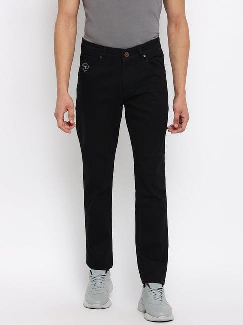 cantabil black regular fit lightly washed jeans