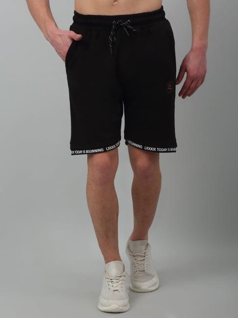 cantabil black regular fit sports shorts