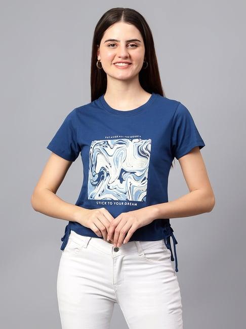 cantabil blue graphic print t-shirt