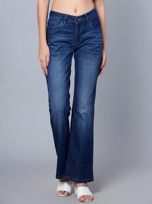 cantabil blue regular fit mid rise jeans