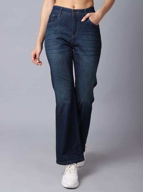 cantabil blue regular fit mid rise jeans