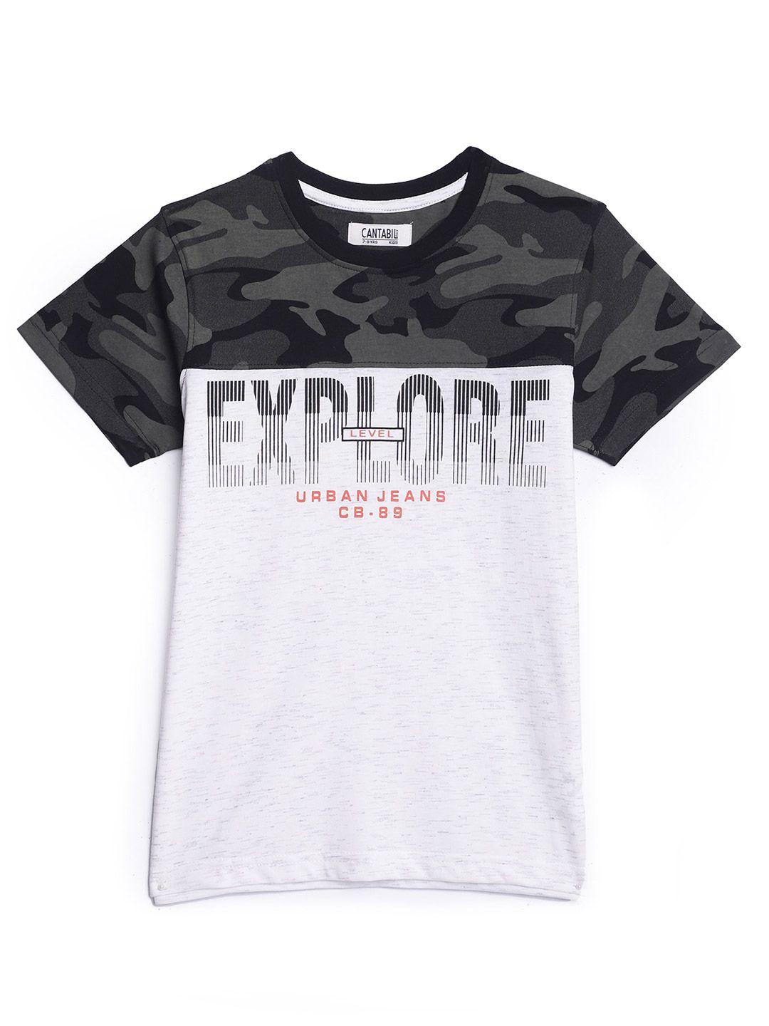 cantabil boys camouflage printed cotton t-shirt