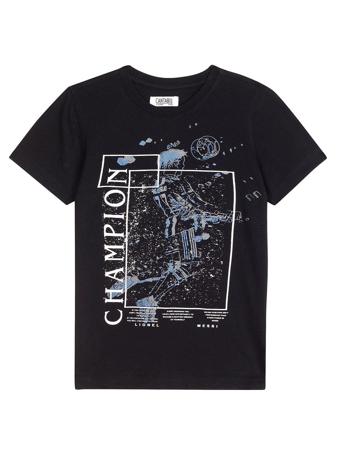 cantabil boys graphic printed round neck cotton t-shirt