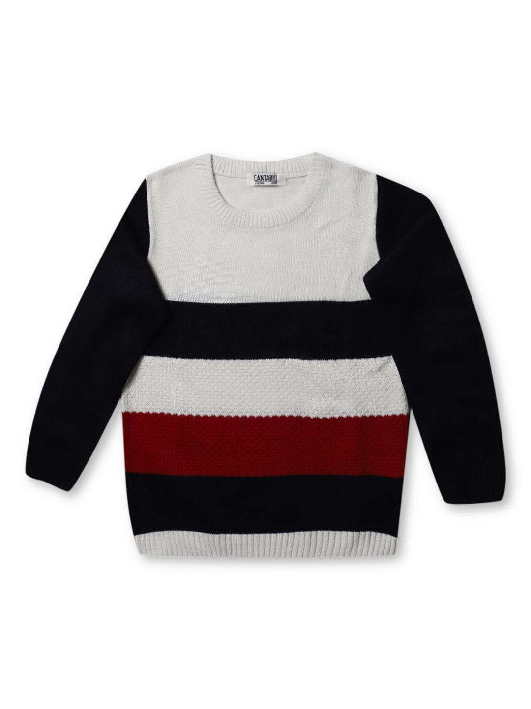 cantabil boys striped wool pullover sweater