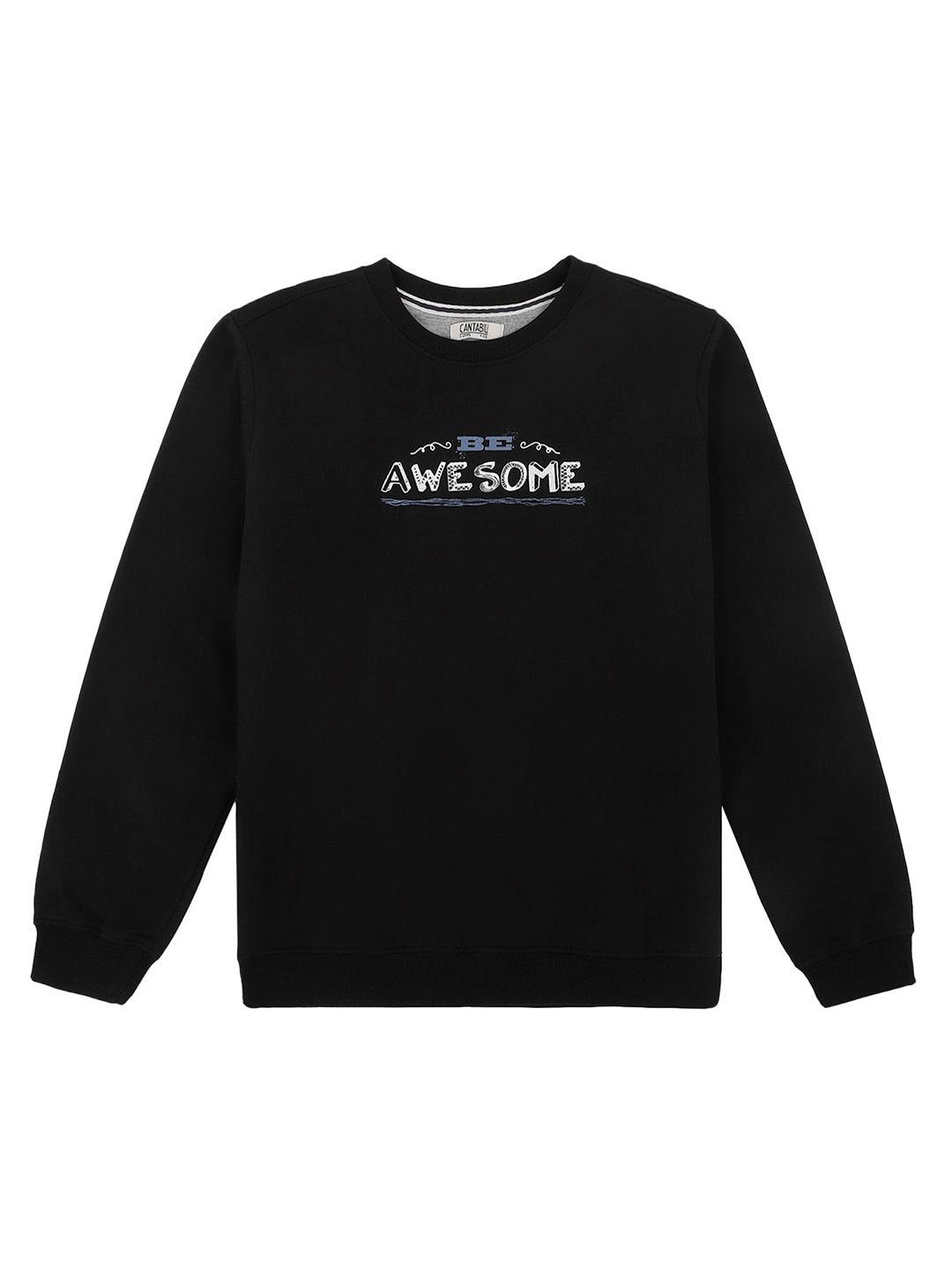 cantabil boys typography printed fleece sweatshirt