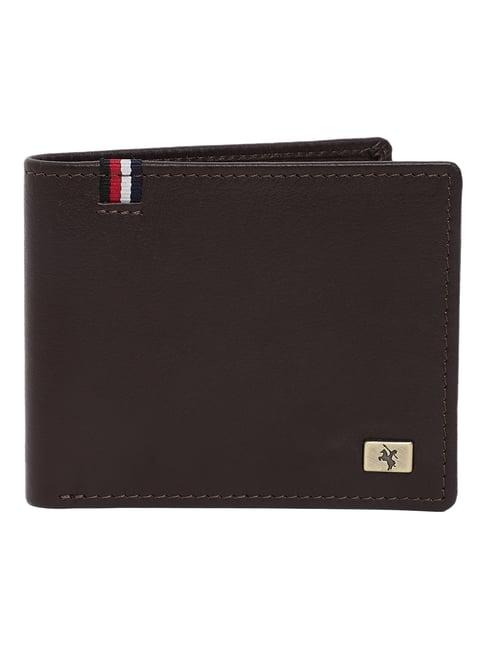 cantabil brown leather bi-fold wallet for men