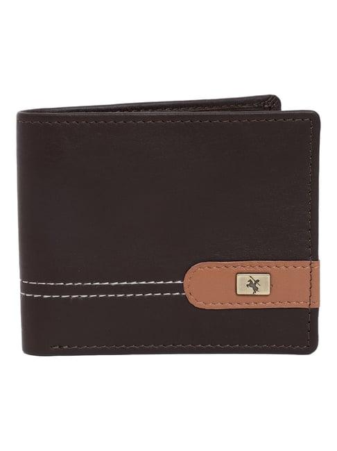 cantabil brown leather bi-fold wallet for men