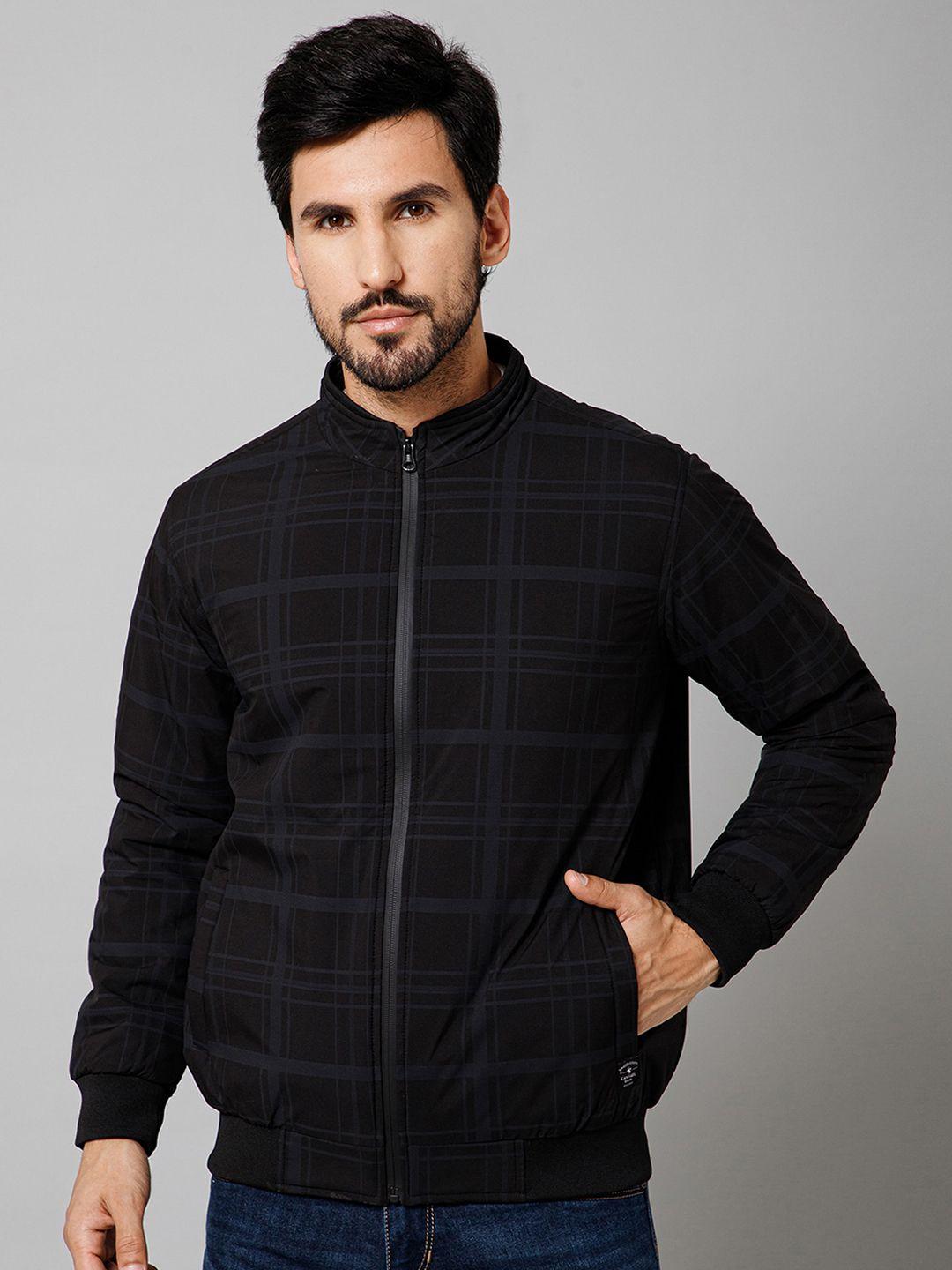 cantabil checked lightweight bomber jacket