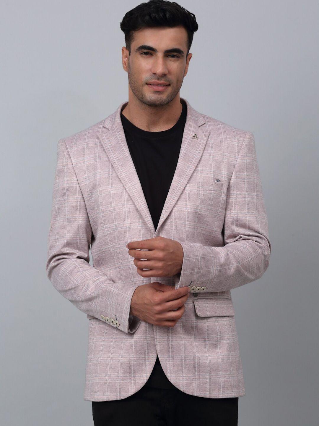 cantabil checked single-breasted casual blazer