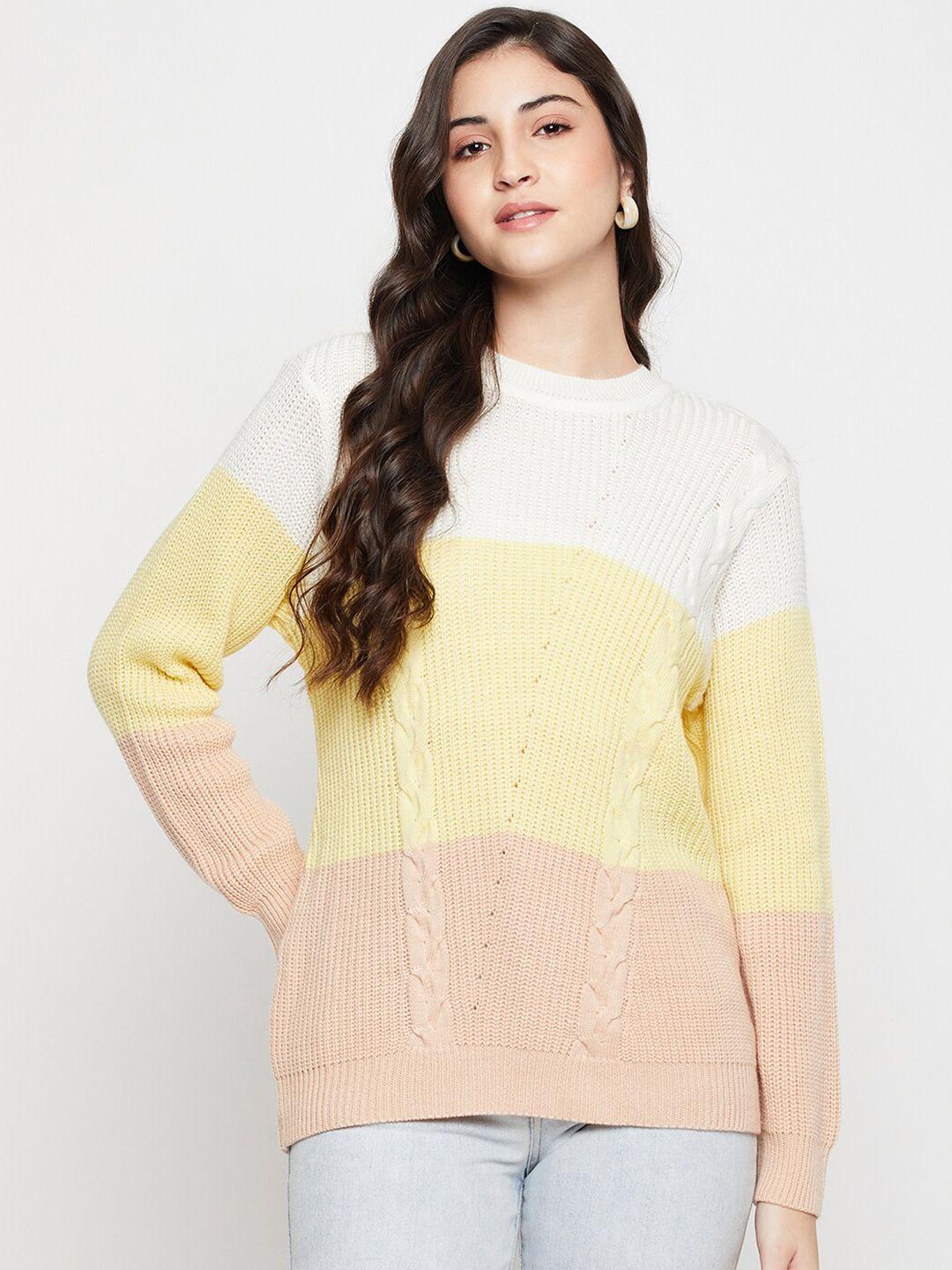 cantabil colourblocked acrylic pullover sweater