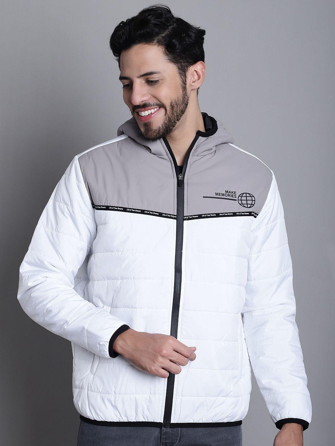 cantabil colourblocked hooded lightweight padded jacket