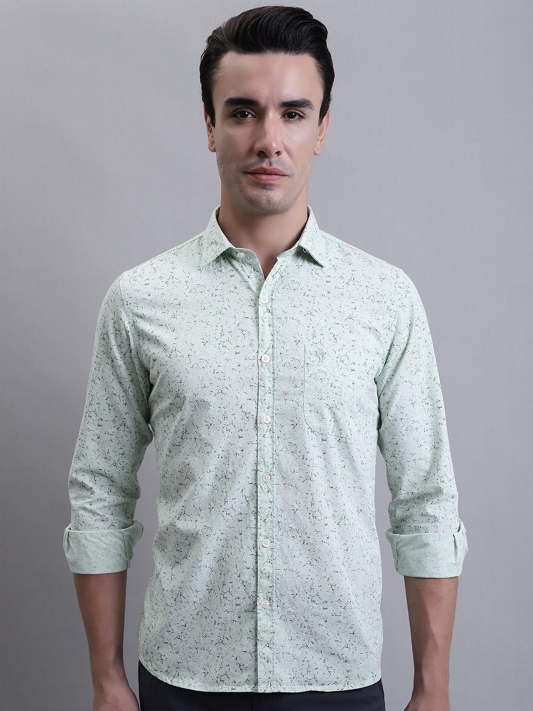 cantabil comfort abstract opaque printed cotton casual shirt