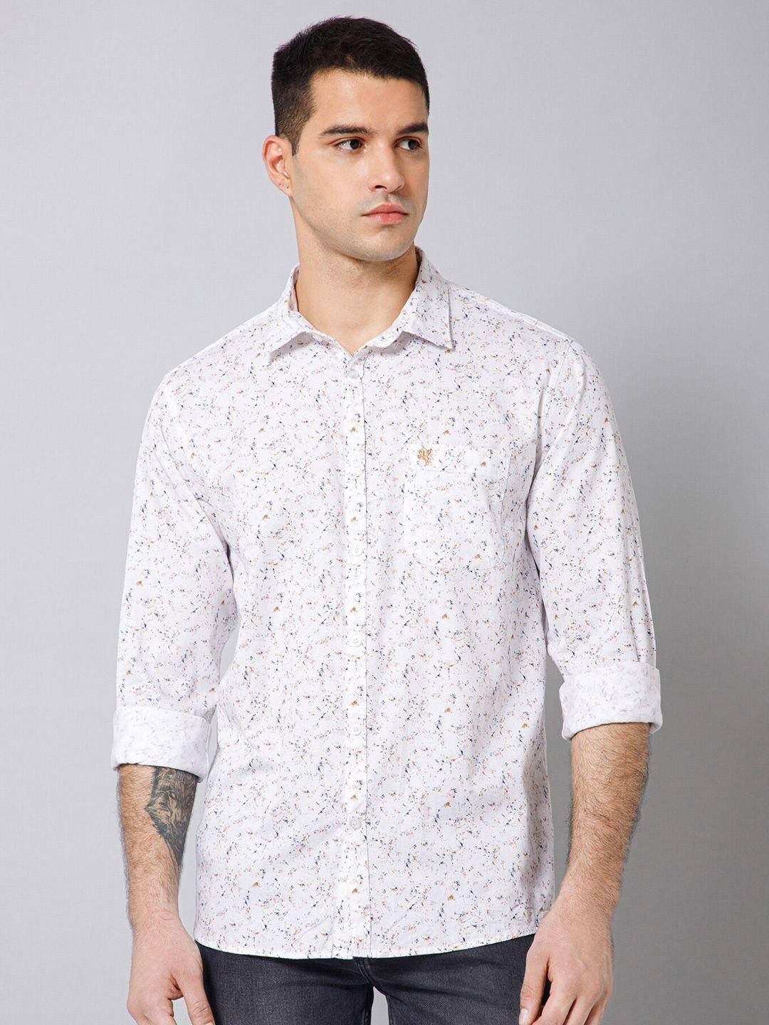 cantabil comfort abstract printed casual cotton shirt