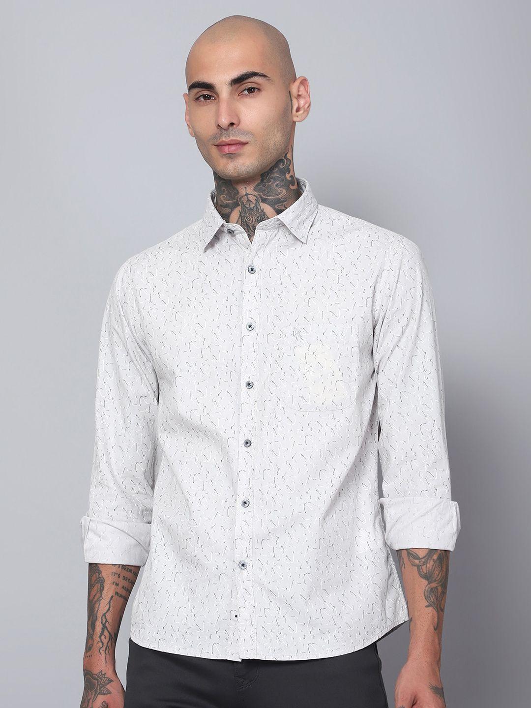 cantabil comfort abstract printed cotton casual shirt
