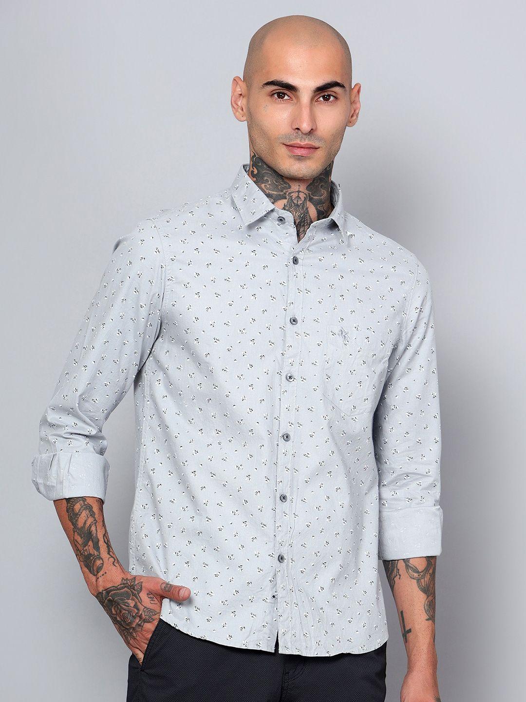 cantabil comfort floral opaque printed cotton casual shirt