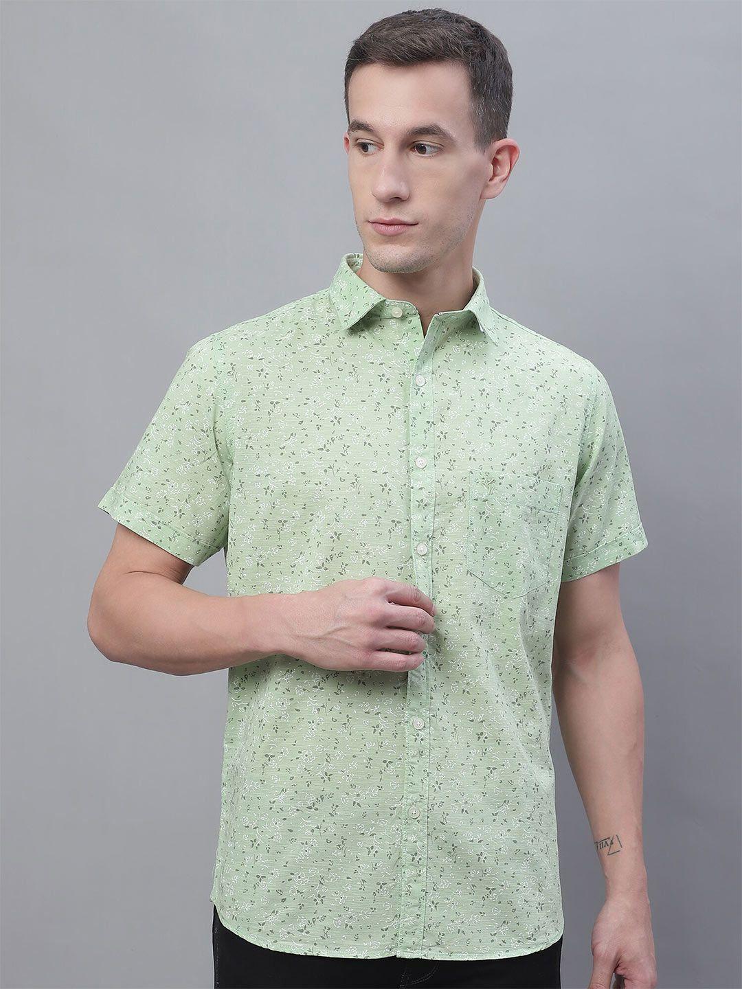 cantabil comfort floral printed cotton casual shirt