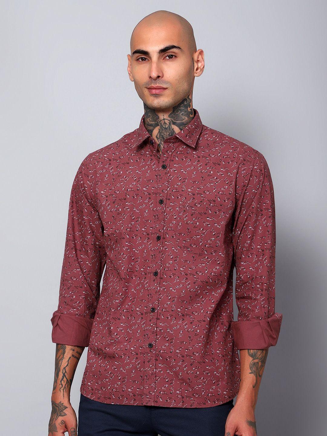 cantabil comfort floral printed cotton casual shirt