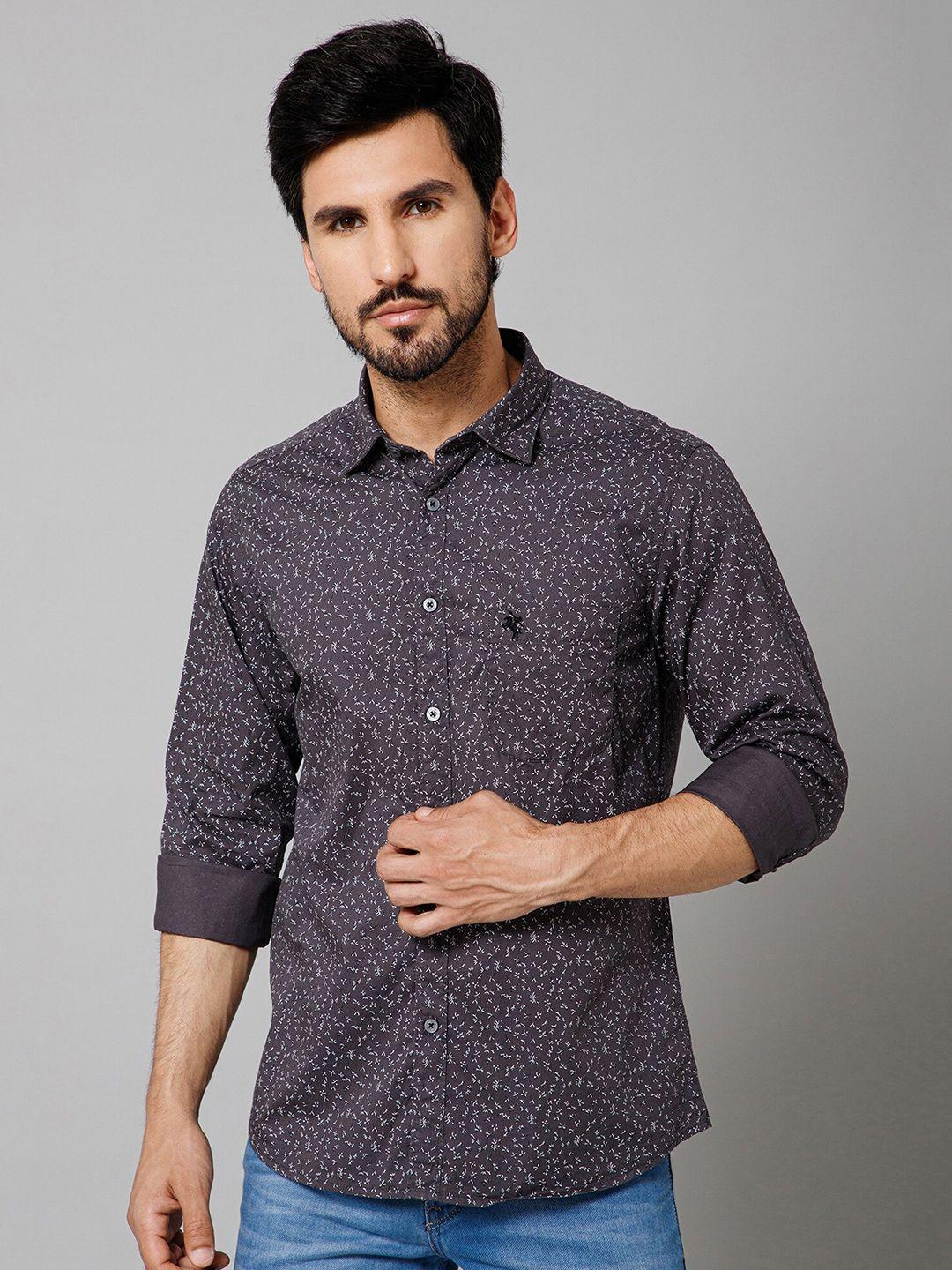 cantabil comfort floral printed cotton casual shirt