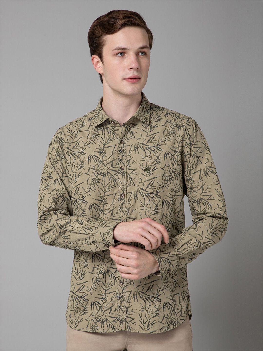 cantabil comfort floral printed cotton spread collar opaque casual shirt