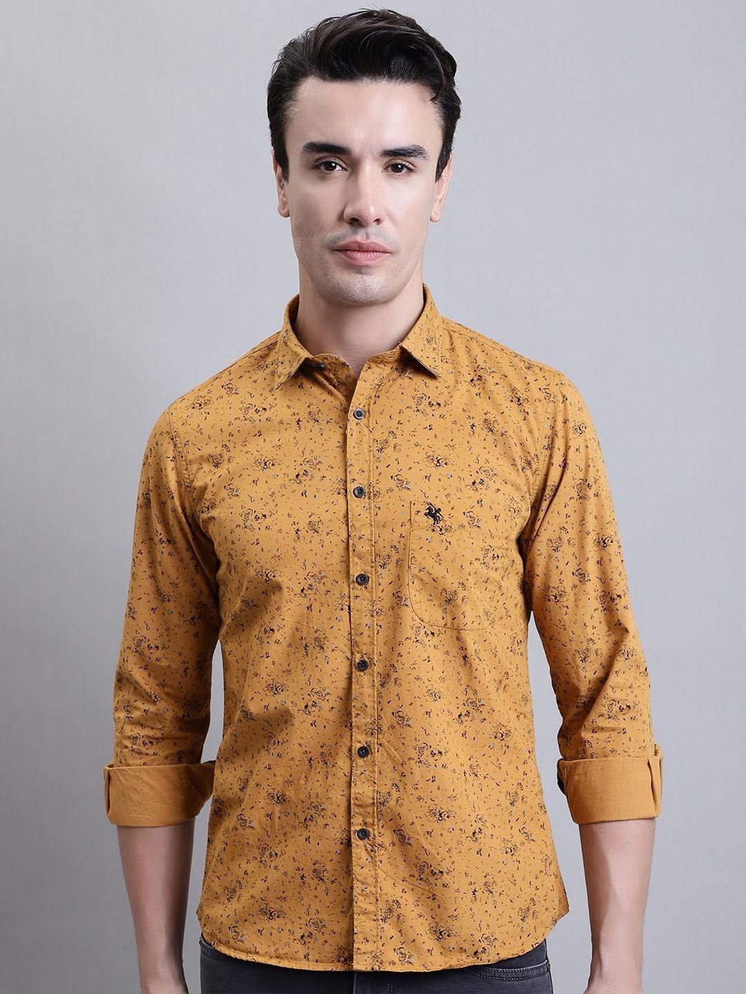 cantabil comfort floral printed opaque cotton casual shirt
