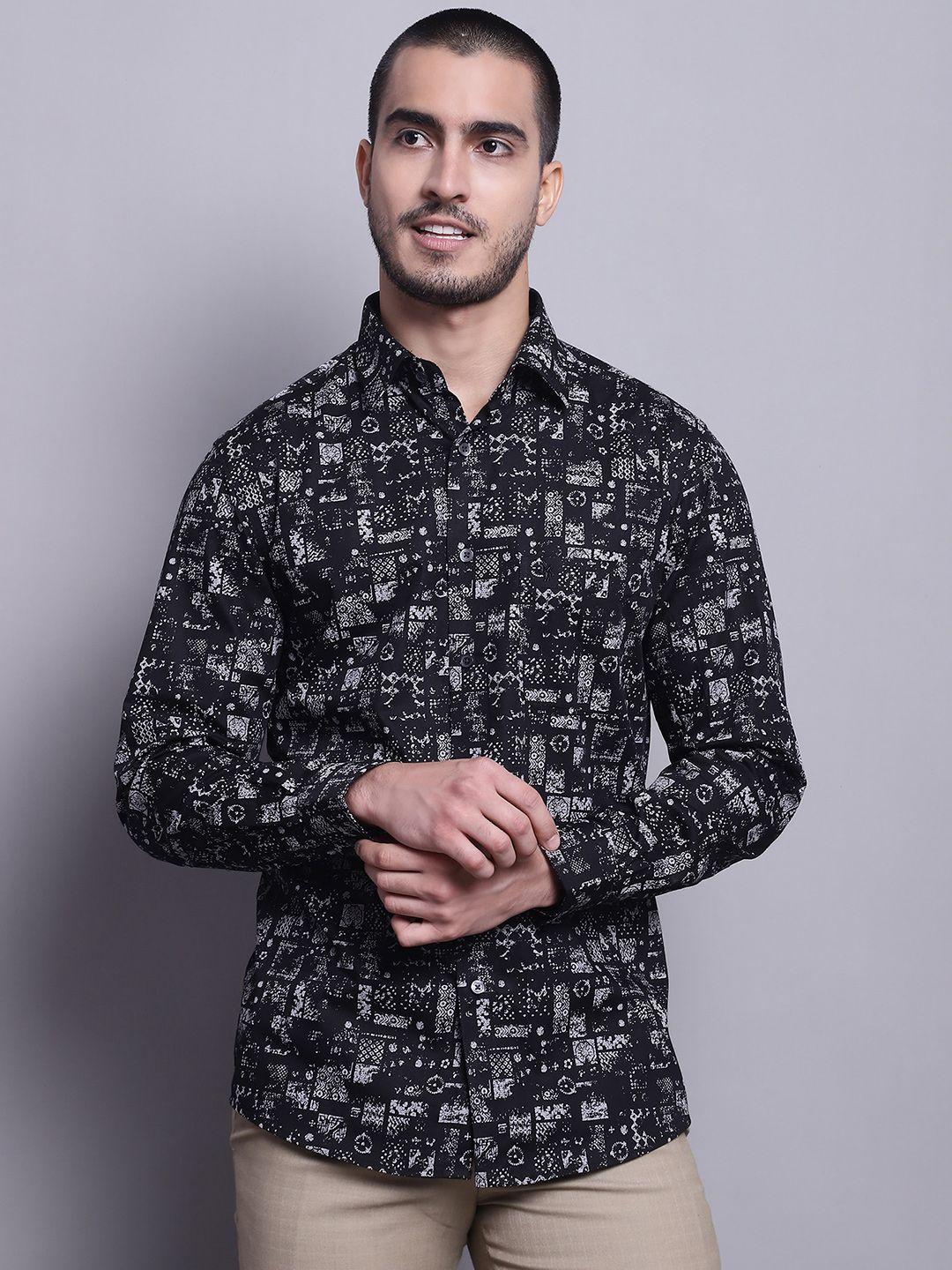 cantabil comfort opaque printed cotton casual shirt