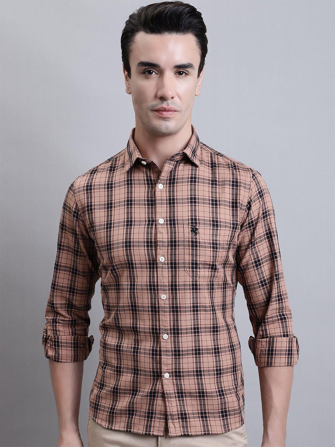 cantabil comfort tartan checked cotton casual shirt