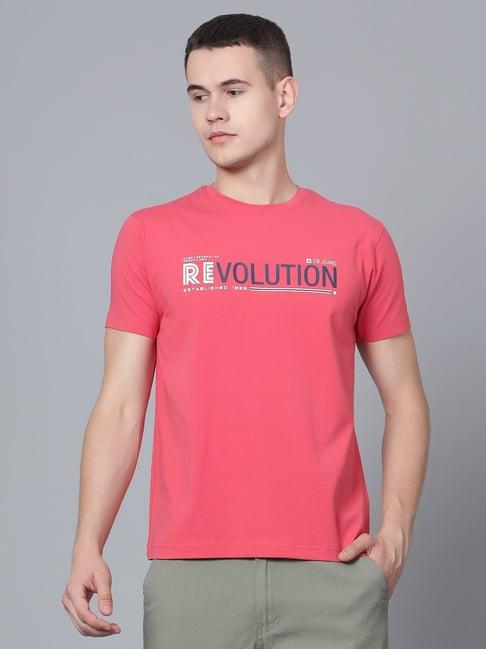 cantabil coral cotton regular fit printed t-shirt