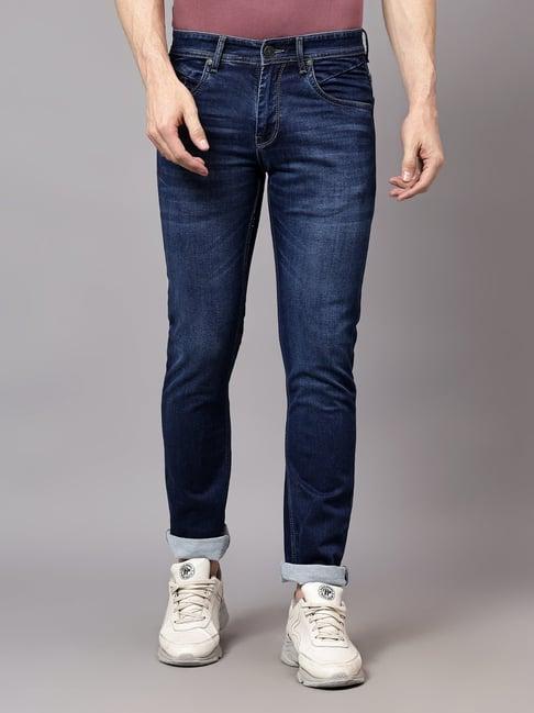 cantabil dark blue regular fit jeans