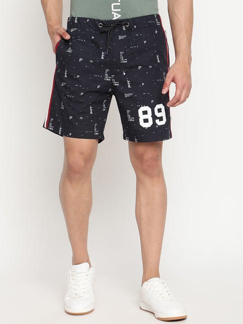 cantabil dark navy printed shorts