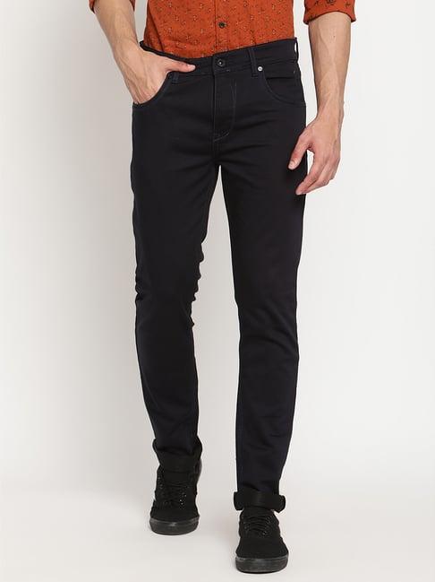 cantabil dark navy regular fit jeans