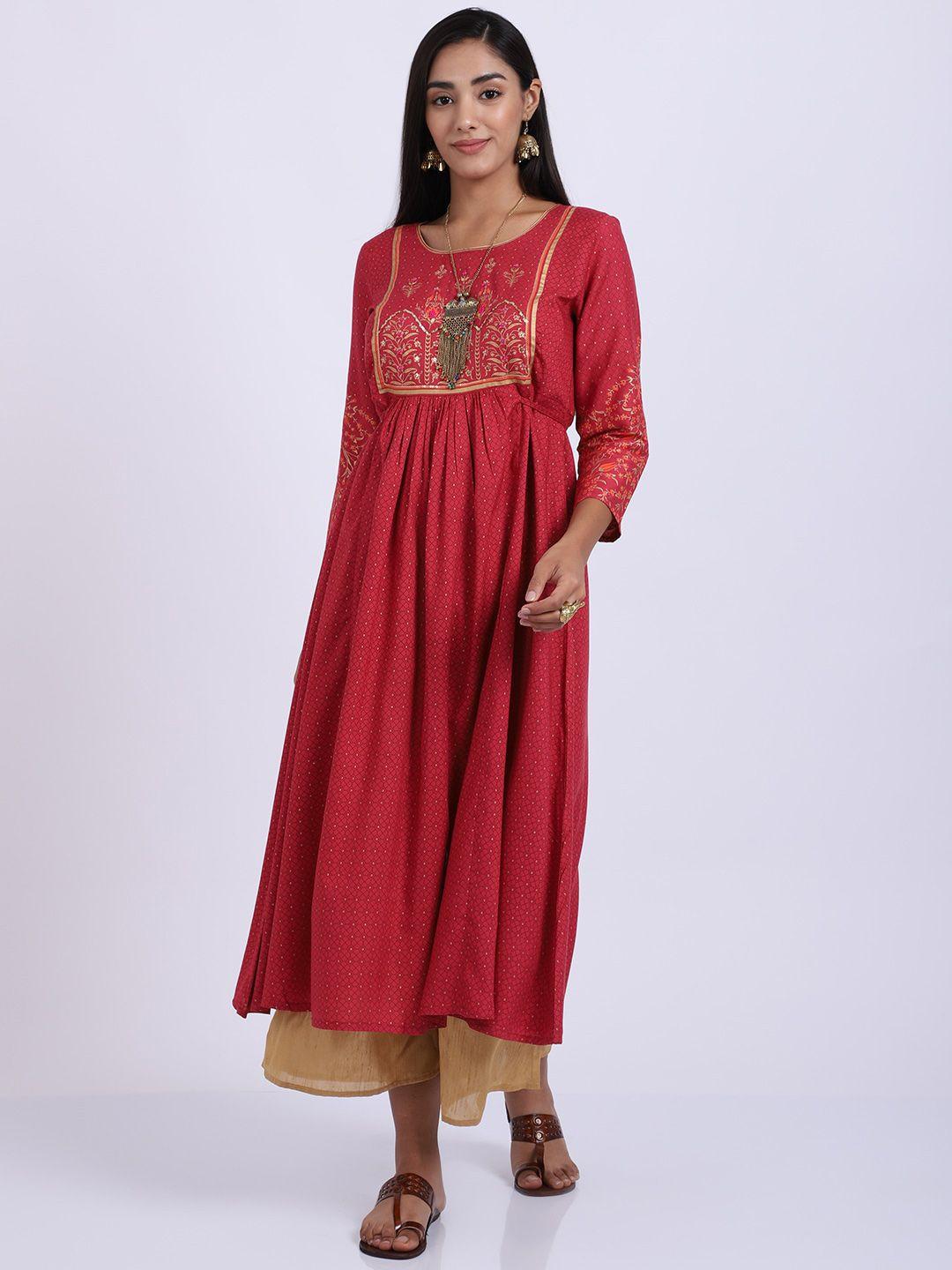 cantabil empire floral printed sequined a-line kurta