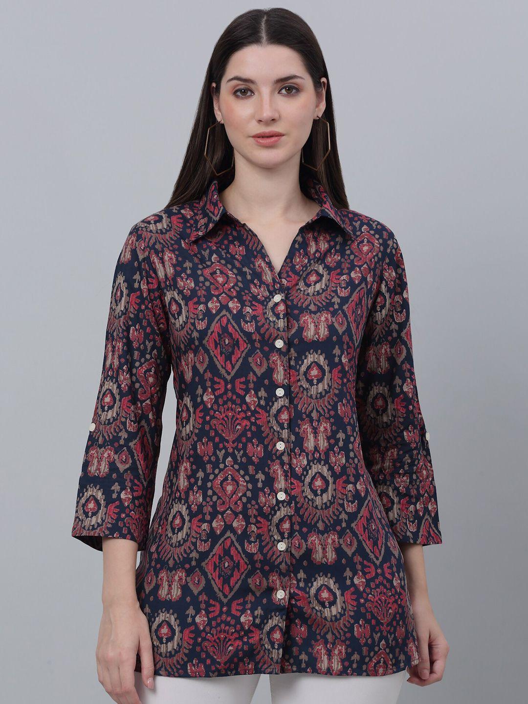 cantabil ethnic motifs printed casual shirt