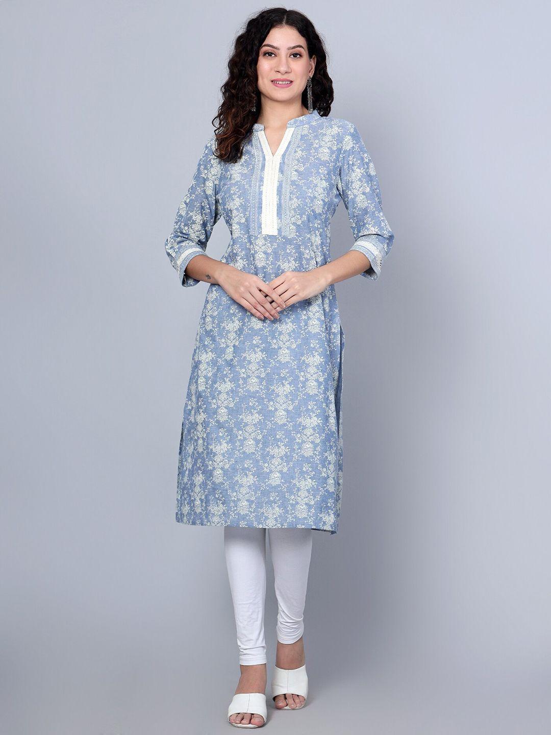 cantabil ethnic motifs printed cotton kurta