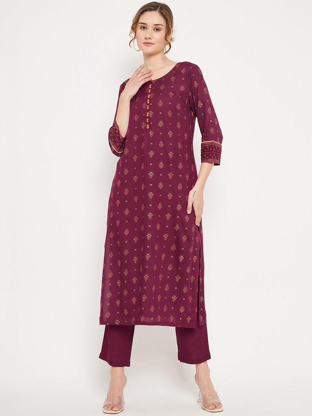cantabil ethnic motifs printed kurta with trousers