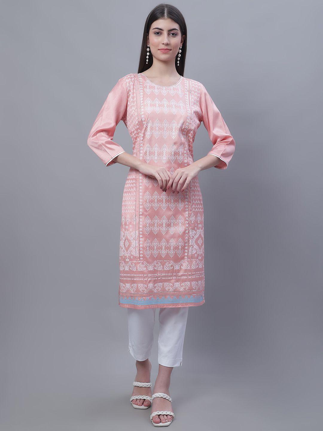 cantabil ethnic motifs printed sequined panelled kurta