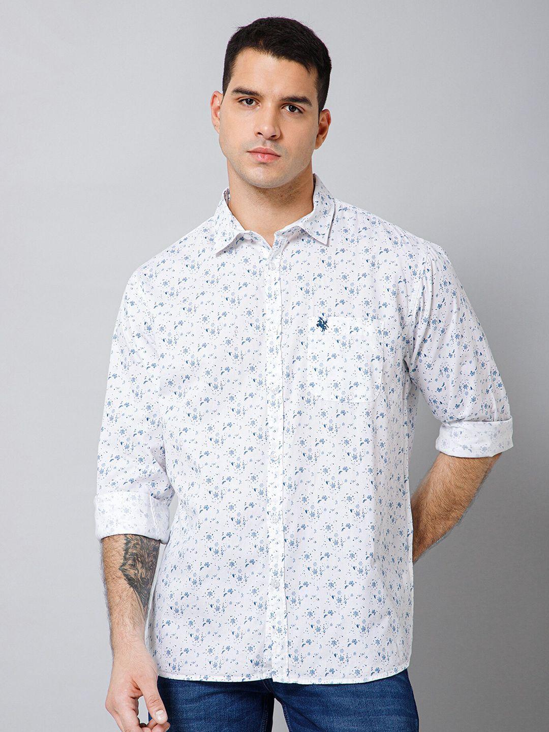 cantabil floral printed comfort cotton casual shirt