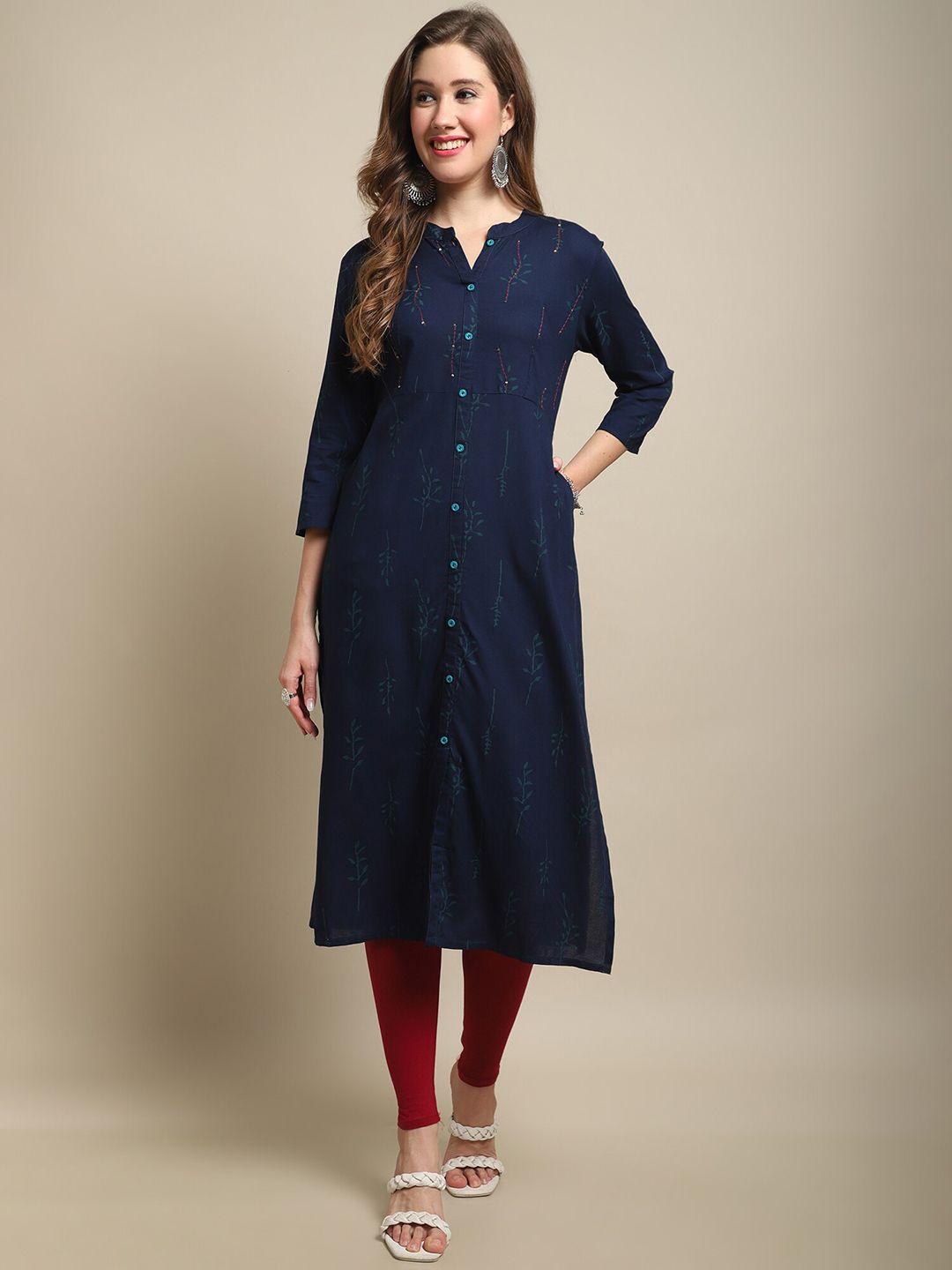 cantabil floral printed sequined pleated kurta