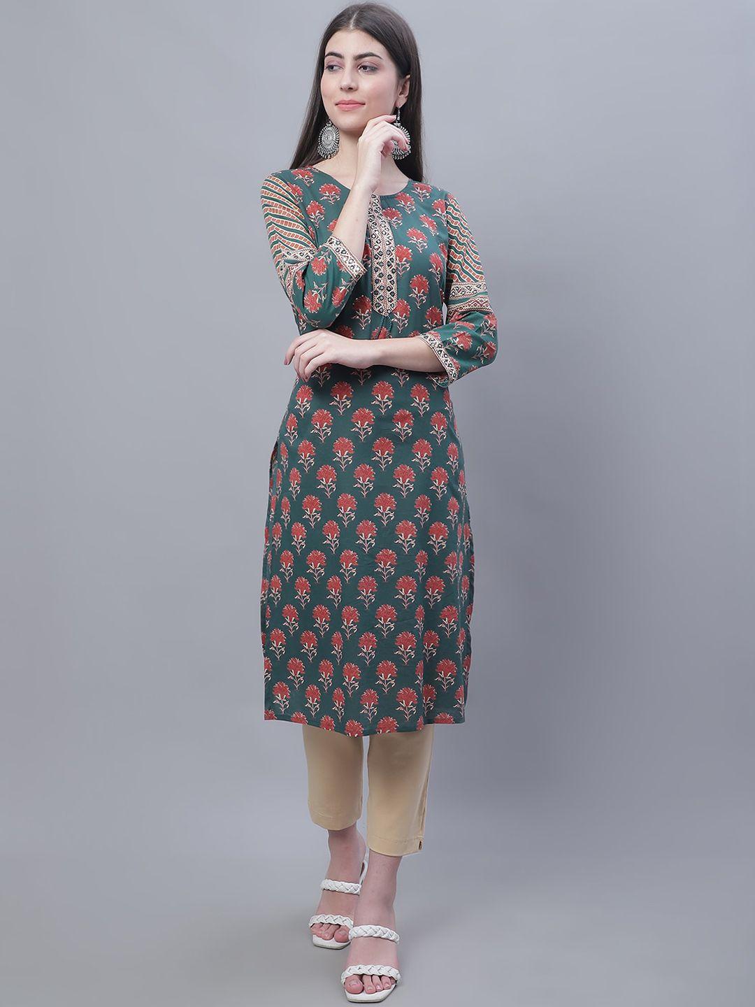 cantabil floral printed sequinned kurta