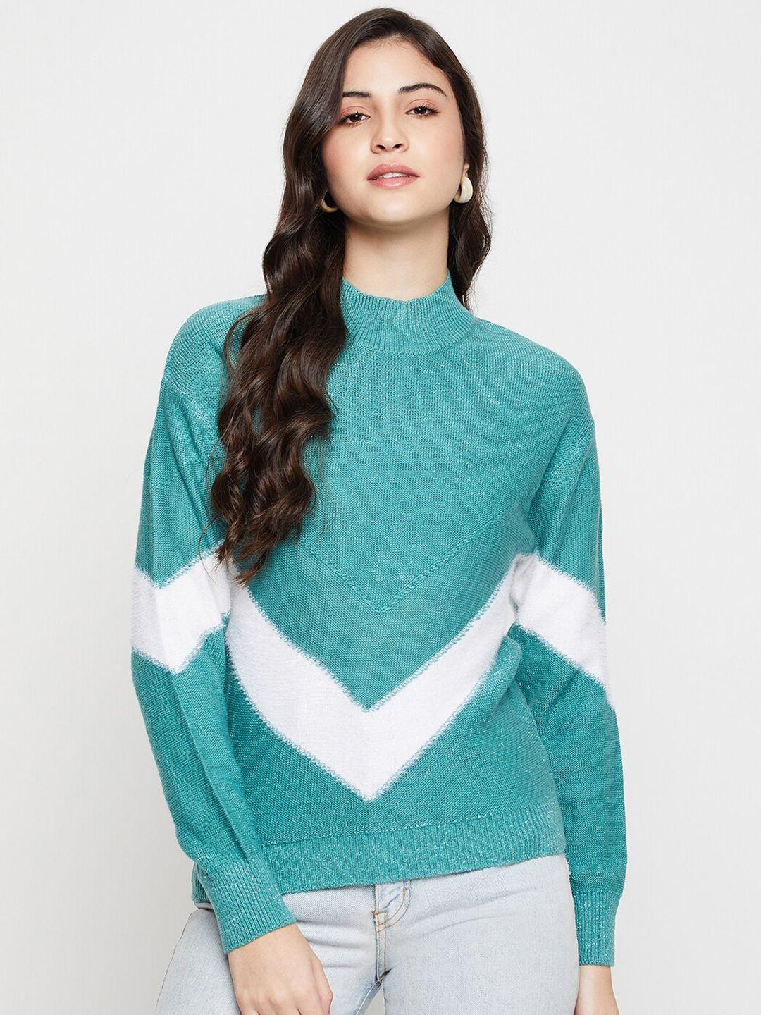 cantabil geometric self design acrylic pullover sweater