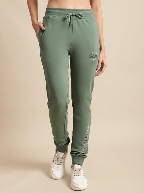 cantabil green printed joggers