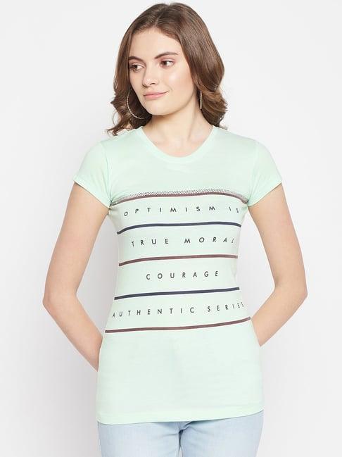 cantabil green striped t-shirt