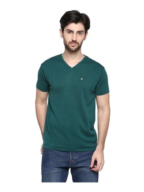 cantabil green v neck t-shirt