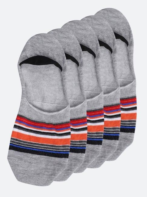 cantabil grey melange cotton regular fit printed socks