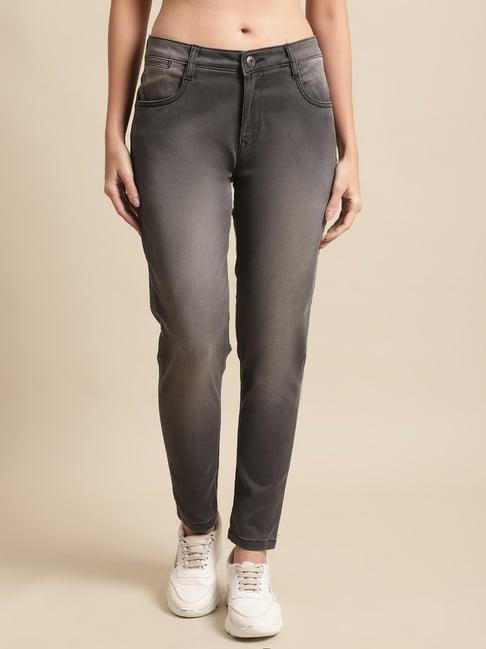 cantabil grey regular fit mid rise jeans