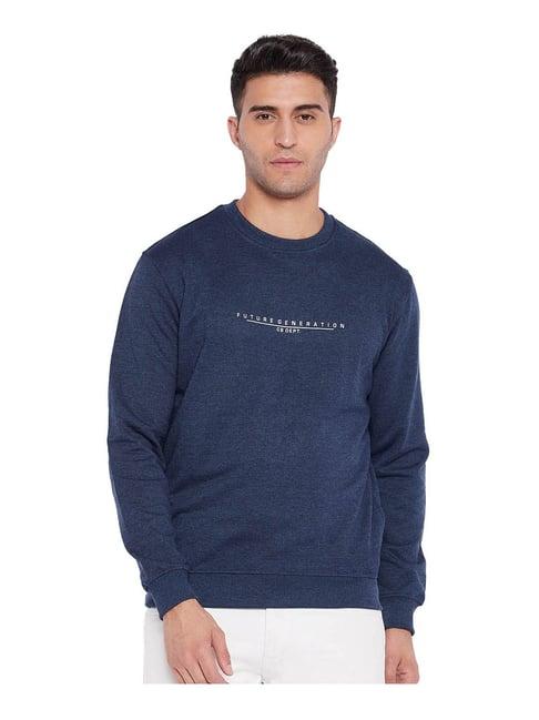 cantabil indigo melange regular fit sweatshirt