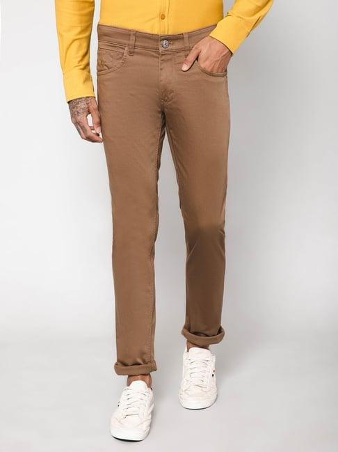 cantabil khaki regular fit jeans