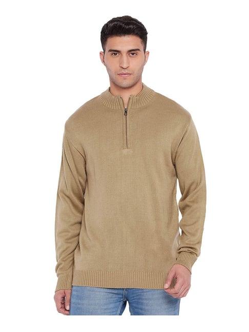 cantabil khaki regular fit sweater