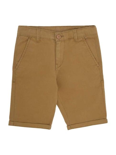 cantabil kids beige cotton regular fit shorts