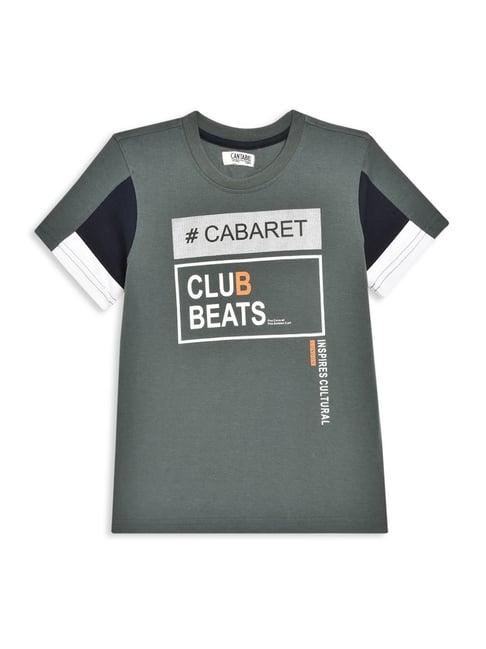 cantabil kids grey cotton printed t-shirt
