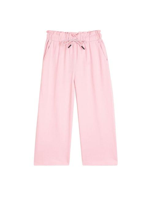 cantabil kids light pink solid plazzos